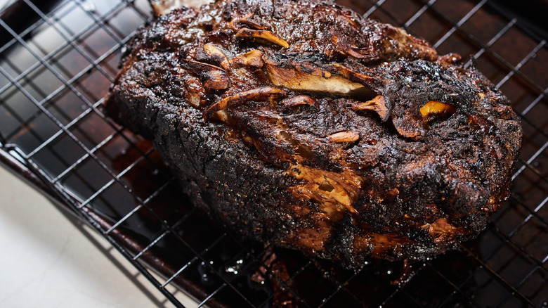 roast pork in pan