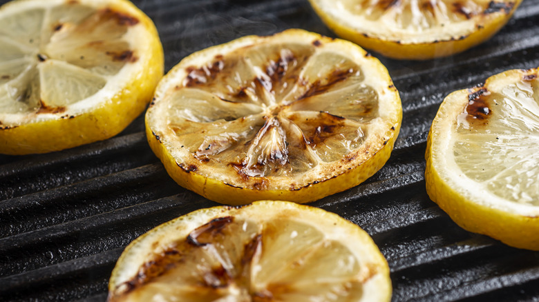 smoky lemons on the grill