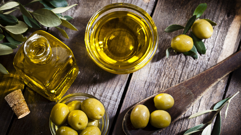 Olive oil and olives