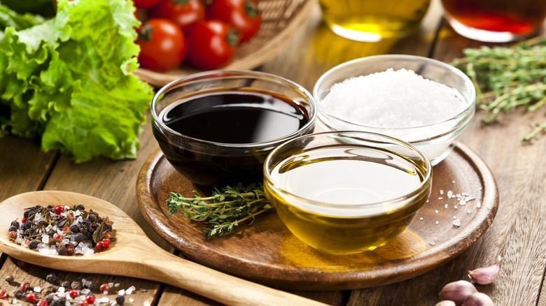 Ingredients for a vinaigrette