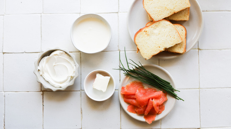 Ingredients for smoked salmon bites