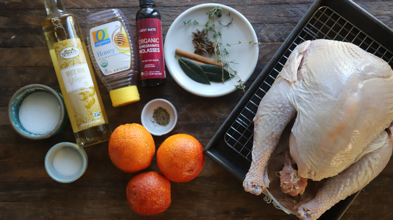 Ingredients for smoked glazed turkey