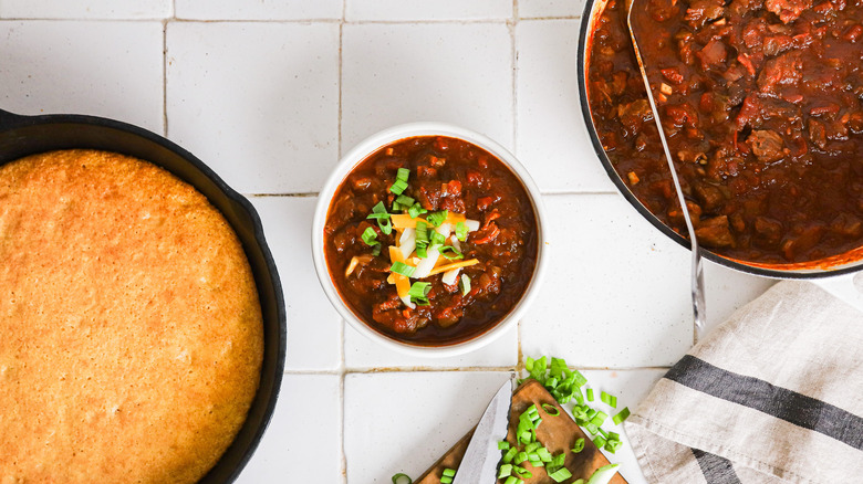 Bowl of brisket chili