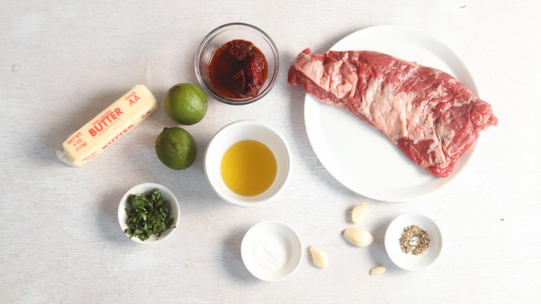 ingredients for chipotle steak on counter