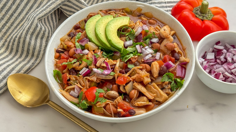 bowl of jackfruit chili