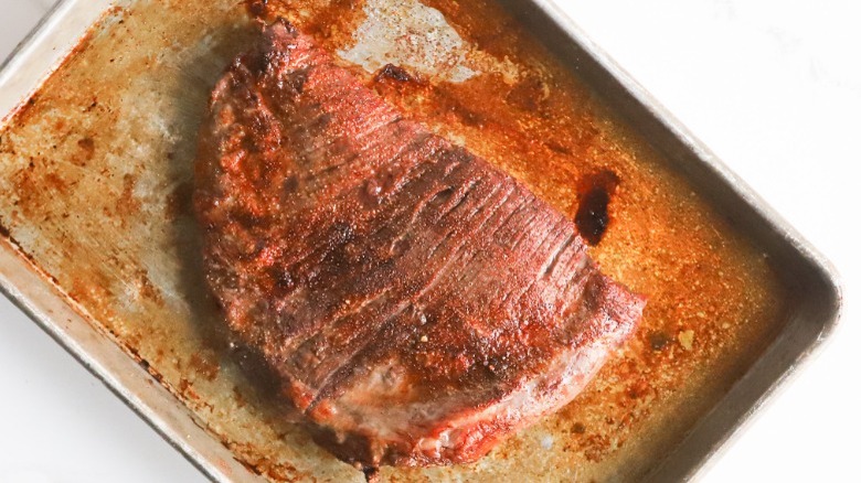 Broiled flank steak