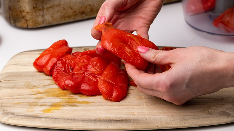 peeling skin off tomatoes