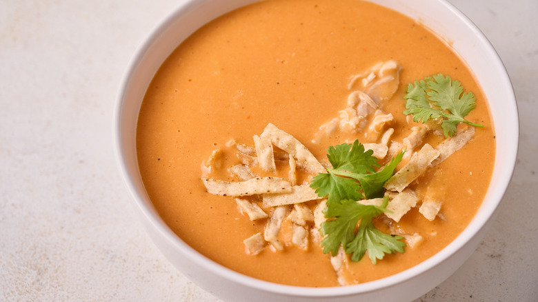 chicken tomato bisque in bowl