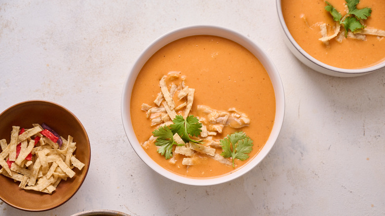 chicken tomato bisque in bowl