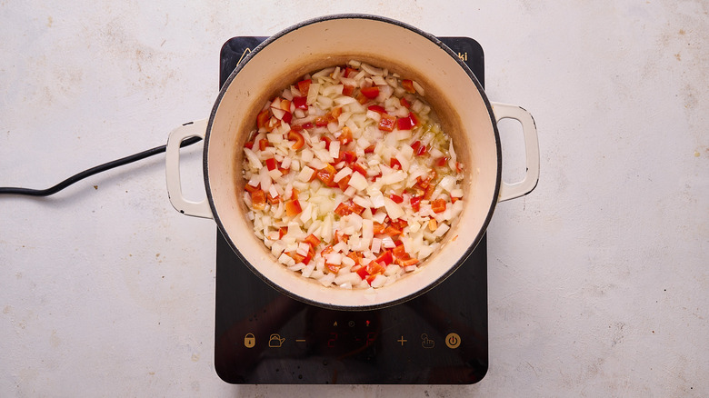 softening vegetables in pot