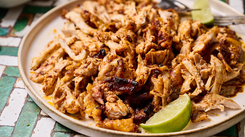 shredded chicken on a plate