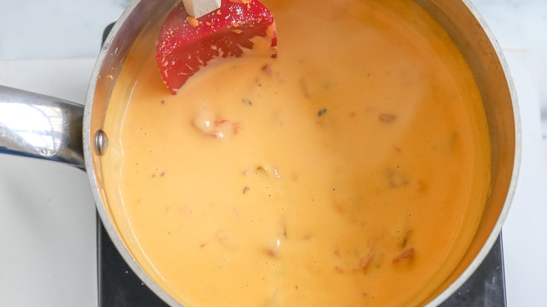 queso in a saucepan