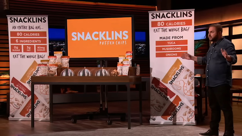 Samy Kobrosly demonstrating Snacklins on "Shark Tank"