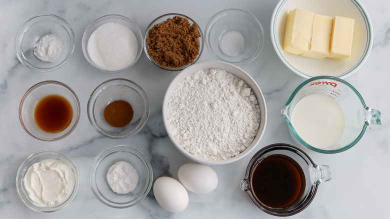 snickerdoodle muffin ingredients prepped