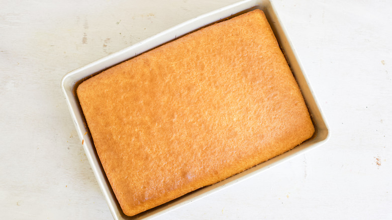 cake in a baking pan