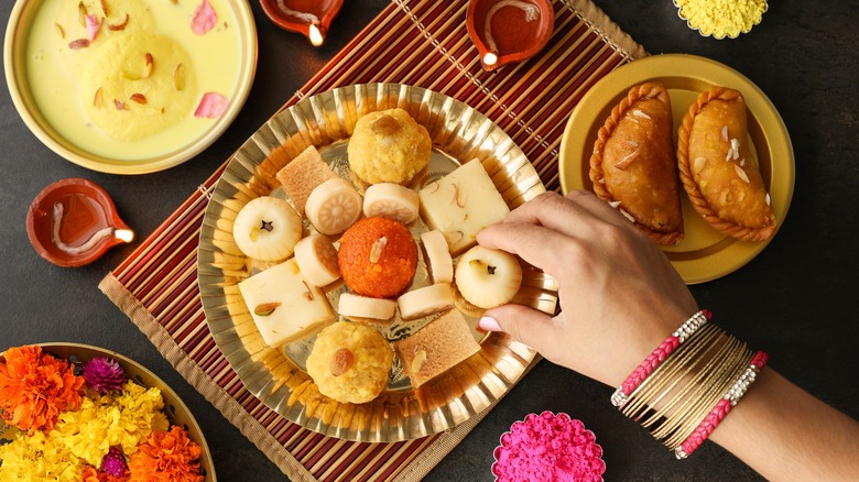 Plate of Diwali sweets