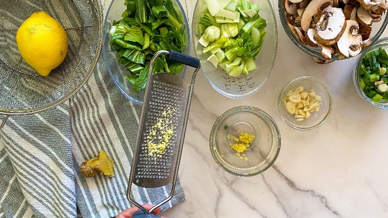 prepped ingredients for stir fry