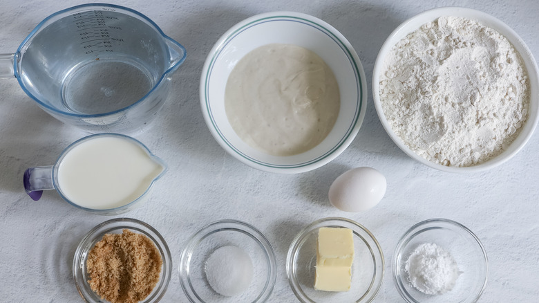 sourdough pretzel mise en place