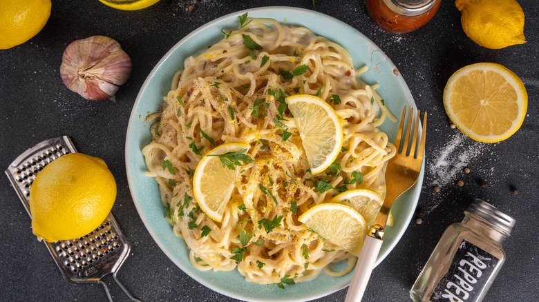 plate of lemon pasta