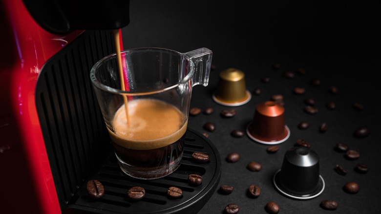 Nespresso machine and coffee pods