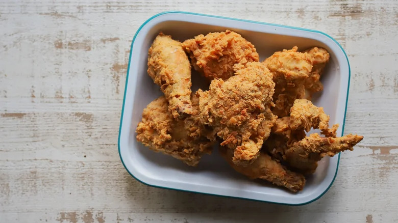 Crispy pieces of buttermilk fried chicken