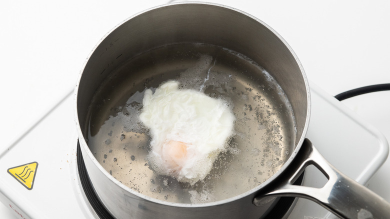 poached egg in water 