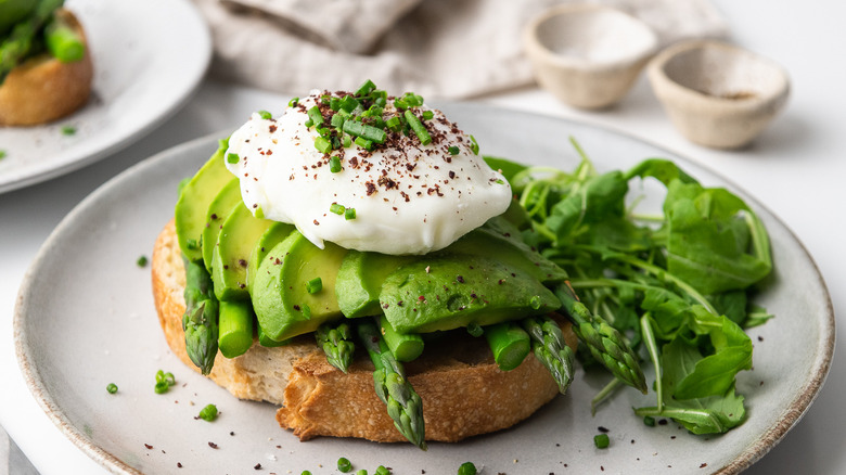 sourdough avocado toast on plate 