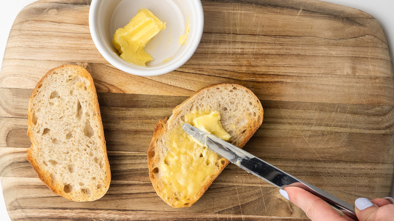 sourdough bread with butter 