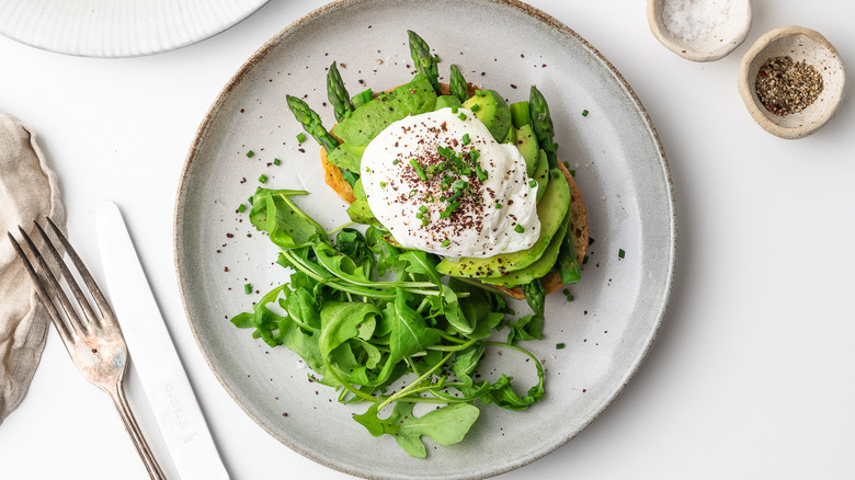 sourdough avocado toast on plate 