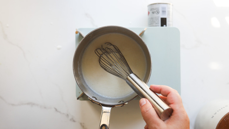 Whisking the milk mixture