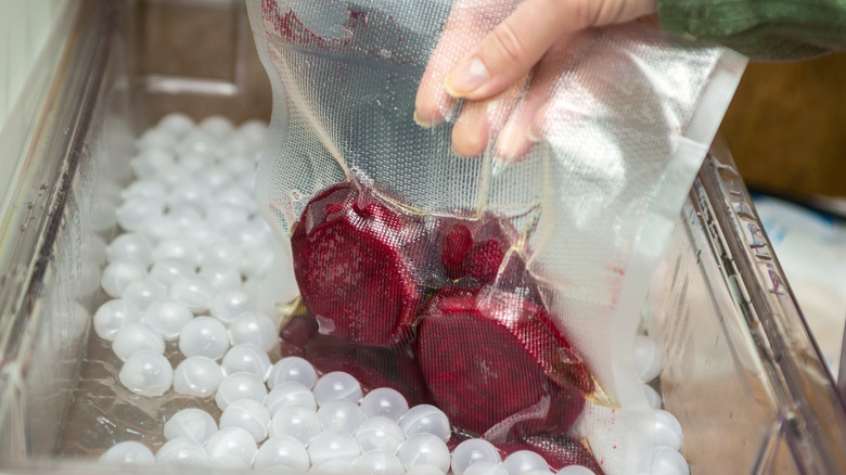 Beets in a vacuum bag