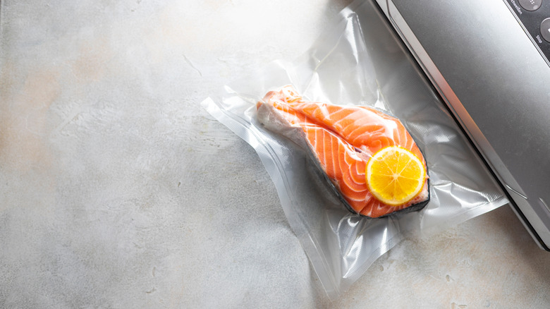 sous vide salmon in bag