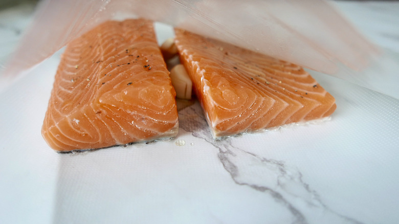 salmon on counter 