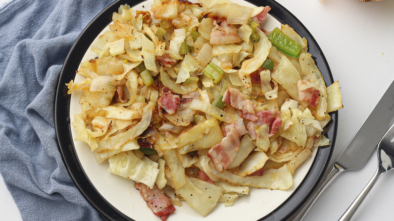 fried cabbage on plate