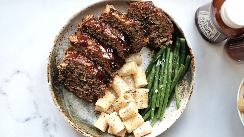 southern meatloaf on plate 