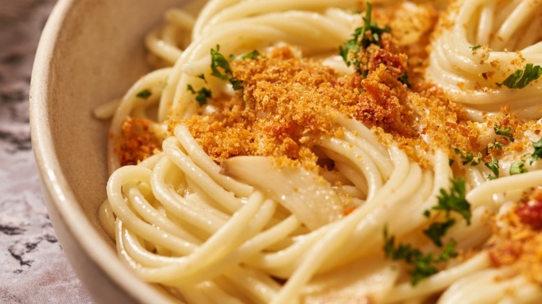 breadcrumbs on pasta