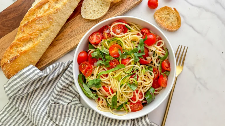 Vegan Spaghetti and Zucchini Noodle Pasta Recipe