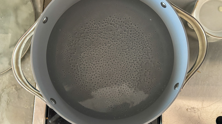 pot of water bubbling