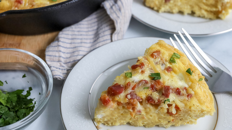 baked eggs on white plate