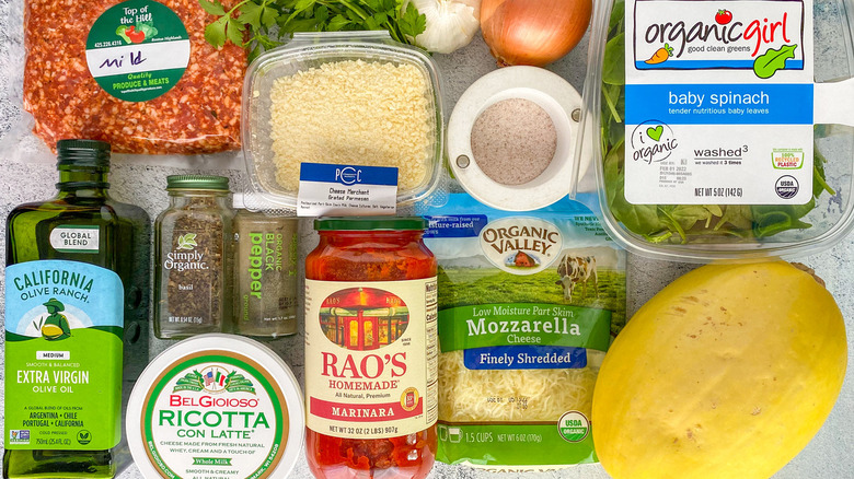 ingredients for stuffed squash