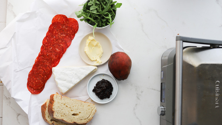 Ingredients for chorizo pear panini