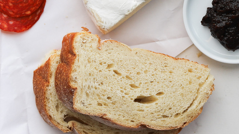 Two slices thick country bread