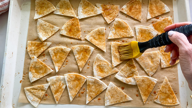 seasoning homemade tortilla chips