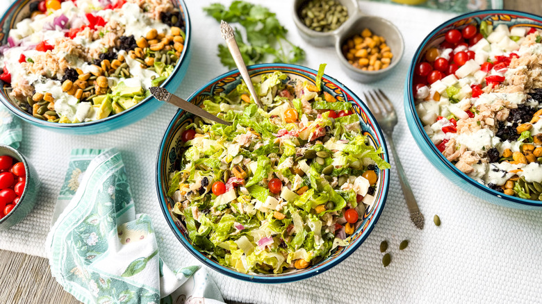 Bowls of Mexican tuna salad