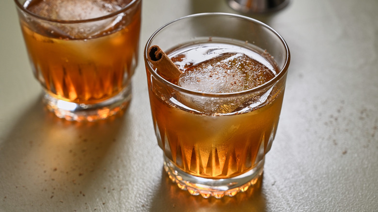 rum cake cocktail on table