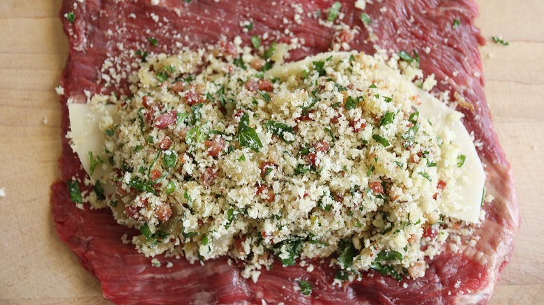 steak with cheese and breadcrumbs