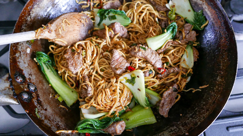 cooking spicy beef stir fry