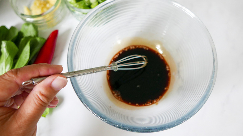 whisking beef stir-fry sauce