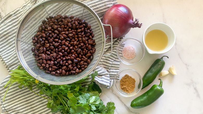 ingredients for black bean dip