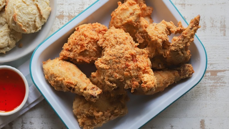 plate of fried chicken